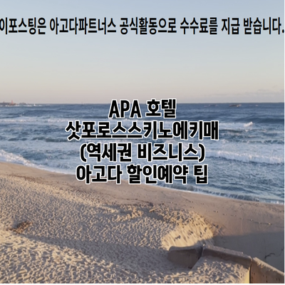 APA 호텔 삿포로스스키노에키매 (역세권 비즈니스) 아고다 할인예약 팁