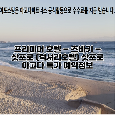 프리미어 호텔 – 츠바키 – 삿포로 (럭셔리호텔) 삿포로 아고다 특가 예약정보