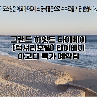 그랜드 하얏트 타이베이 (럭셔리호텔) 타이베이 아고다 특가 예약팁