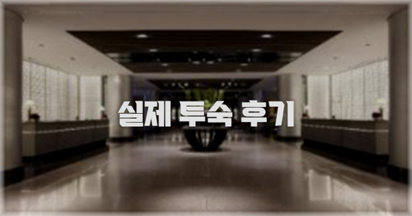 💬 실제 투숙 후기