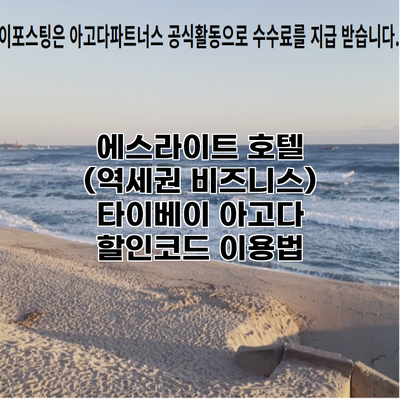 에스라이트 호텔 (역세권 비즈니스) 타이베이 아고다 할인코드 이용법
